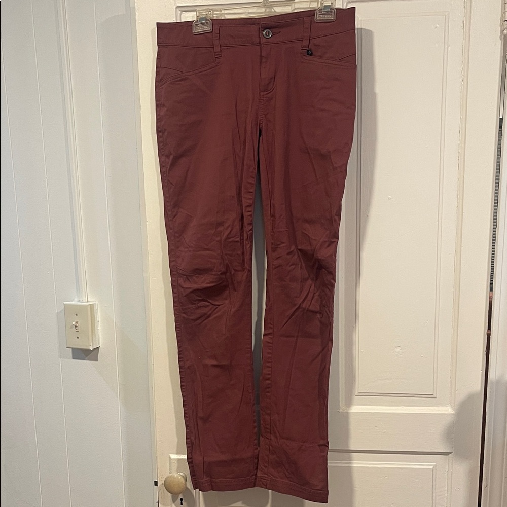 Black Diamond Women's Straight Leg Pants in Burgundy